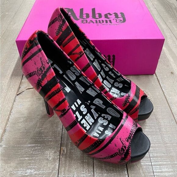 Abbey Dawn Zip It Peep Toe Platform Heel - Picture 2 of 6